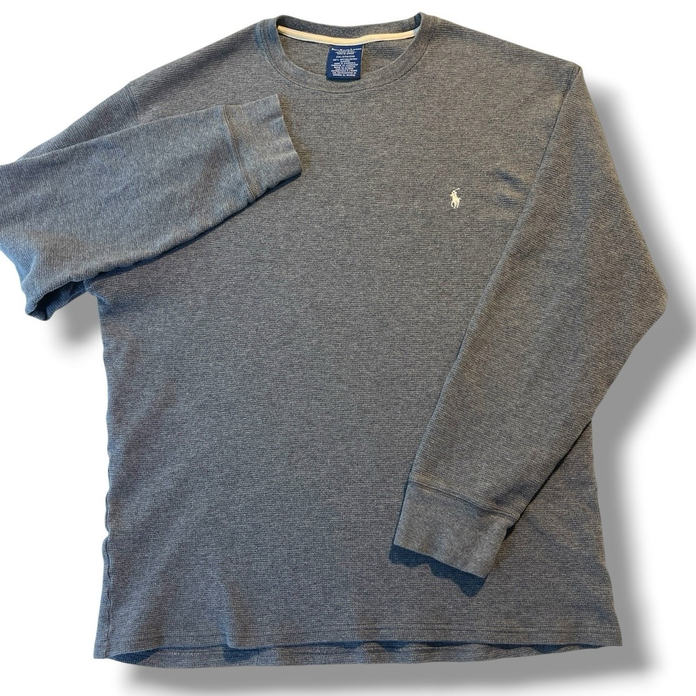 Polo Ralph Lauren Sleepwear Men's Waffle Knit Grey Large Cotton Shirt 2XL *Read*